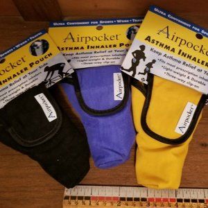 (3) Airpocket ASTHMA INHALER POUCH, 3-Way Clip-On